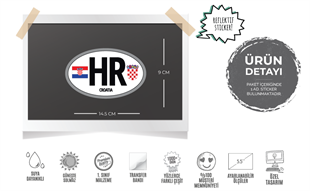ULK34 Hirvatistan (HR) Reflektif Ulke Etiketi