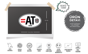 ULK35 Avusturya (AT) Reflektif Ulke Etiketi