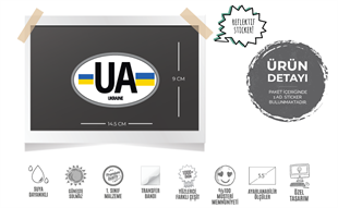 ULK38 Ukrayna (UA) Reflektif Ulke Etiketi
