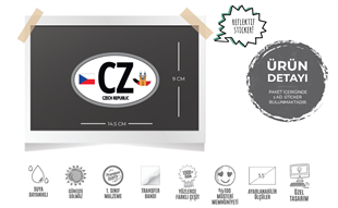 ULK40 Cek Cumhuriyeti (CZ) Reflektif Ulke Etiketi