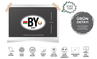 ULK41 Belarus (BY) Reflektif Ulke Etiketi