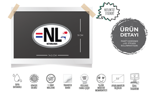 ULK45 Hollanda (NL) Reflektif Ulke Etiketi