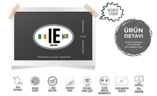 ULK47 Irlanda (IE) Reflektif Ulke Etiketi