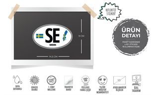 ULK51 Isvec (SE) Reflektif Ulke Etiketi