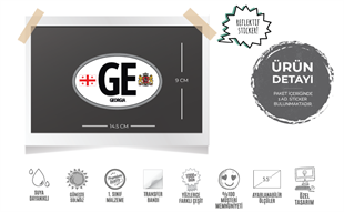 ULK59 Gurcistan (GE) Reflektif Ulke Etiketi