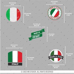 VSPBDL10 Italya Bayragi Sticker Seti