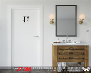 WC10 Detayli Kesim Unisex Tuvalet Simgesi Etiketi