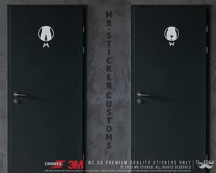 WC13 Bay Bayan Tuvalet Simgesi Etiketi Beyaz Renk