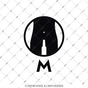 WC14 Bay Bayan Tuvalet Simgesi Etiketi Siyah Renk