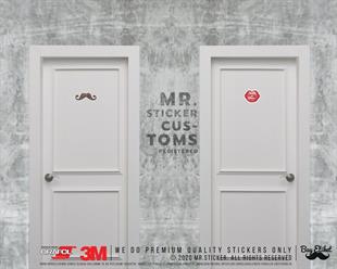 WC15 Bay Bayan Tuvalet Simgesi Etiket Seti