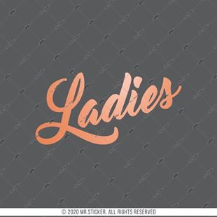 WC18 Ladies Yazili Bayan Tuvalet Simgesi Etiketi