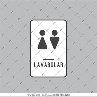 WC20 Lavabolar Yazili Tuvalet Simgesi Etiketi