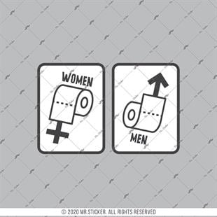 WC25 Bay Bayan Tuvalet Simgesi Seti