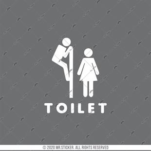 WC28 Detayli Kesim Unisex Tuvalet Simgesi Etiketi