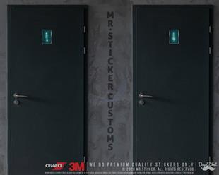 WC31 Yesil Neon Efektli Bay Bayan Tuvalet Simgesi Seti