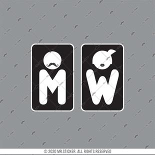 WC7 Bay Bayan Tuvalet Simgesi Etiket Seti