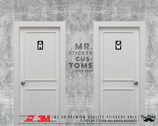 WC7 Bay Bayan Tuvalet Simgesi Etiket Seti