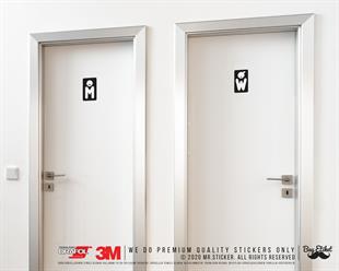 WC7 Bay Bayan Tuvalet Simgesi Etiket Seti