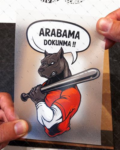 WRN29 Arabama Dokunma Kizgin Pitbull Etiketi