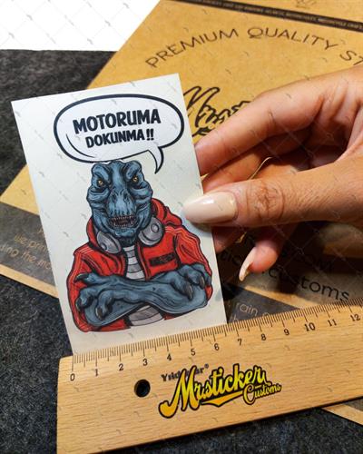 WRN32 Motoruma Dokunma Kizgin Dinazor Etiketi