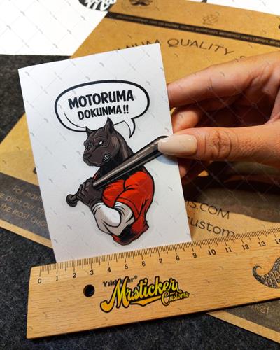 WRN35 Motoruma Dokunma Kizgin Pitbull Etiketi