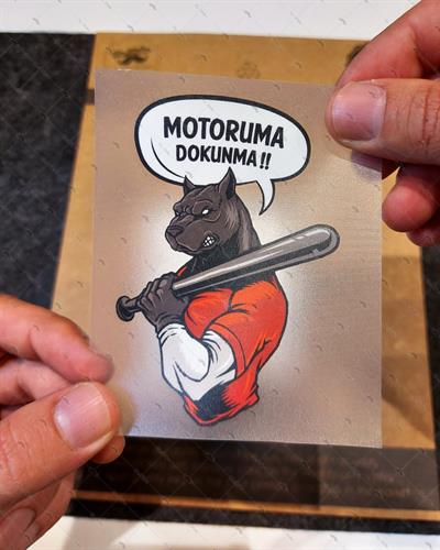 WRN35 Motoruma Dokunma Kizgin Pitbull Etiketi