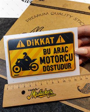 WRN47 Bu Arac Motorcu Dostudur Etiketi - Turuncu