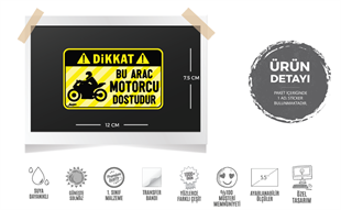 WRN48 Bu Arac Motorcu Dostudur Etiketi - Sari
