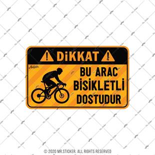 WRN49 Bu Arac Bisikletli Dostudur Etiketi - Turuncu