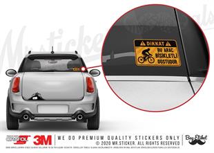 WRN49 Bu Arac Bisikletli Dostudur Etiketi - Turuncu