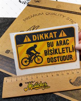 WRN49 Bu Arac Bisikletli Dostudur Etiketi - Turuncu