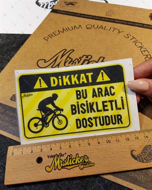 WRN50 Bu Arac Bisikletli Dostudur Etiketi - Sari