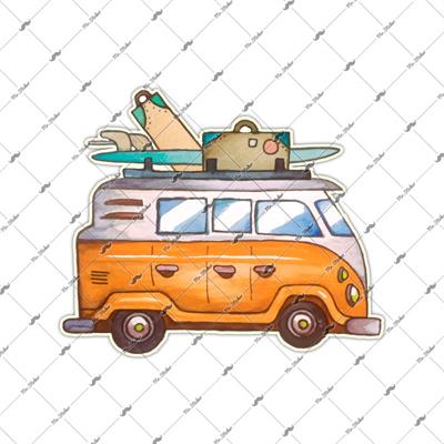 WWV1 Vintage Minibus Etiketi