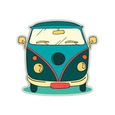 WWV10 Vintage Minibus Etiketi