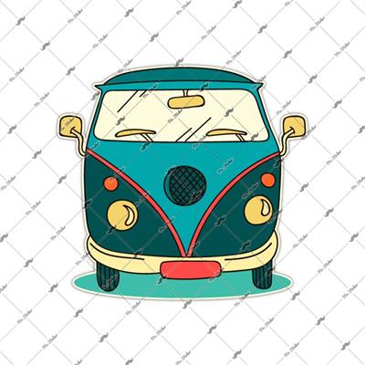 WWV10 Vintage Minibus Etiketi
