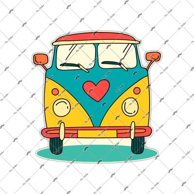 WWV11 Vintage Minibus Etiketi