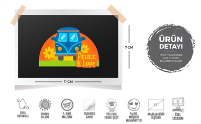 WWV2 Peace & Love Yazili Etiket