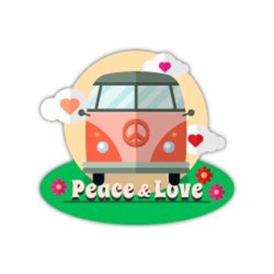 WWV4 Peace & Love Hippi Etiketi