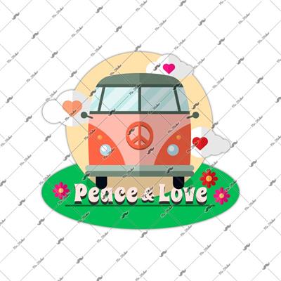 WWV4 Peace & Love Hippi Etiketi