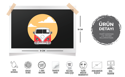 WWV5 Vintage Minibus Etiketi