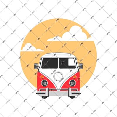 WWV5 Vintage Minibus Etiketi