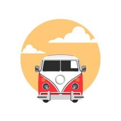 WWV5 Vintage Minibus Etiketi