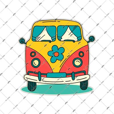 WWV8 Vintage Minibus Etiketi