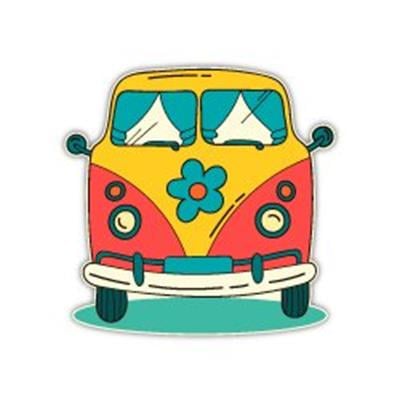 WWV8 Vintage Minibus Etiketi