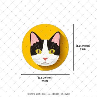 ANCT8- Siyah Beyaz Kedi Etiketi