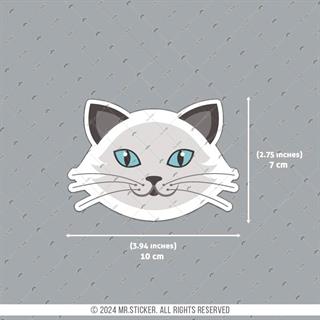 ANCT9- Gri Beyaz Kedi Etiketi