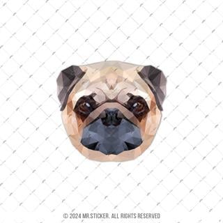 ANDG18- Polygonal Tasarim Pug Kopek Etiketi