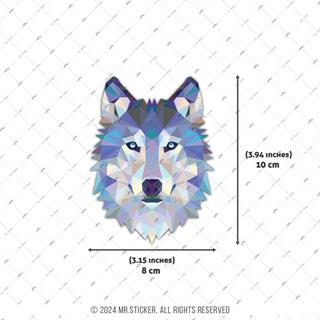 ANDG26-Polygonal Tasarim Sibirya Kurdu Etiketi