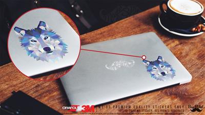 ANDG26-Polygonal Tasarim Sibirya Kurdu Etiketi