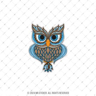 ANOW9 Mavi Gozlu Baykus Etiketi